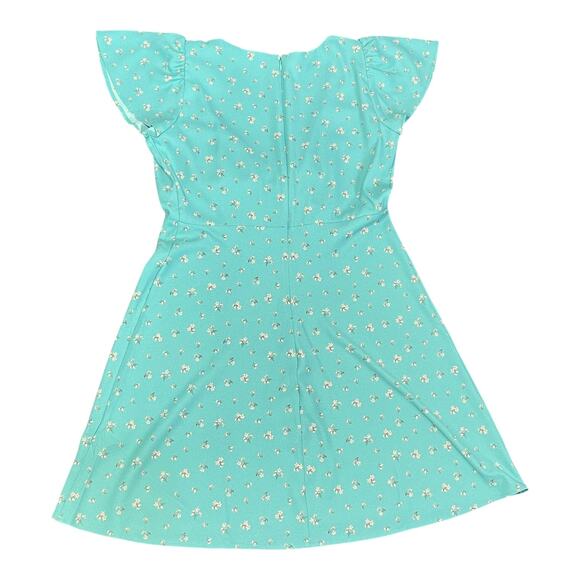Levi’s Skylar Flutter Sleeve Mini Dress Large Green Floral Boho Cottagecore NWT - Picture 8 of 10